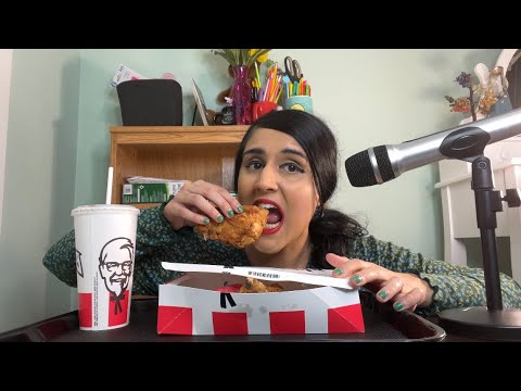 Have A meal With Me! ~ KFC Chicken Crunchy Sounds ~ Whispered ASMR