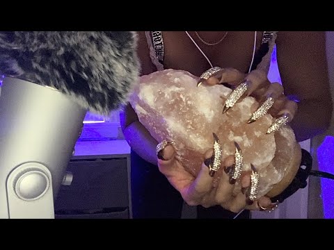 ASMR with Gold Crystal Claw Nail Rings
