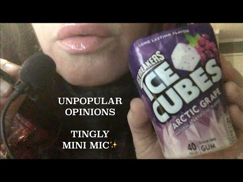 ASMR Gum Chewing Unpopular Opinions | Whispered, Lo-Fi Mini Mic