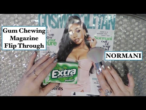 [ASMR] Gum Chewing | Magazine Flip Through | Close Whisper | NORMANI