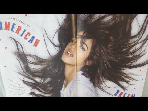 ASMR Camila Cabello Magazine Flip Through with Gum, Whisper and Brush.