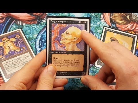 ASMR: Magic The Tingling - sleeving my "vintage" MTG deck [male. soft spoken, crinkle and tapping]