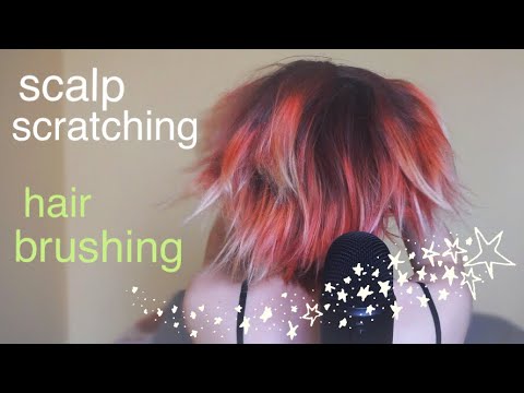 ASMR no talking - Soothing scalp scratching, hair stroking + brushing