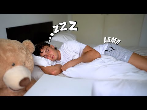 Doing ASMR Until I fall Asleep in bed (full body view)