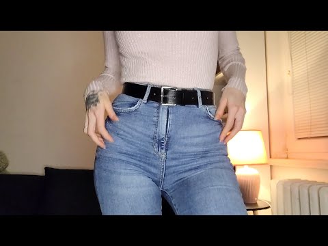 intense belt tapping & jeans scratching asmr (no talking)
