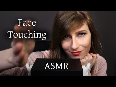 ASMR Face touching, Brushing your face, Hand movement (little of tongue clicking)