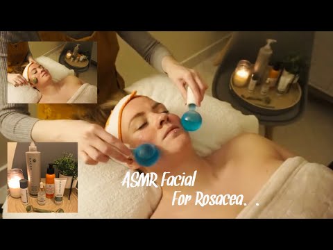 ASMR relaxing facial to help with Rosacea | Hand & Arm massage w/music | Soft spoken throughout.