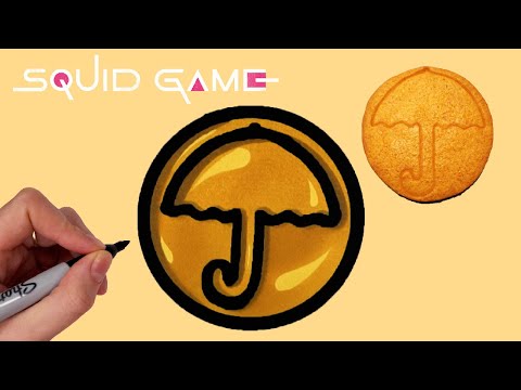 Comment Dessiner le Biscuit Dalgona Parapluie de SQUID GAME Facile ❤️