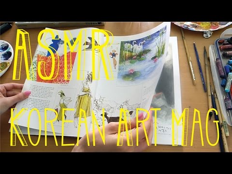 ASMR Turning Pages of a Korean Art Magazine - Soft Spoken Comments - Little Watermelon