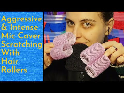 ASMR Aggressive & Intense Mic Cover Scratching With Hair Rollers/Curlers (Sounds Like Velcro!)