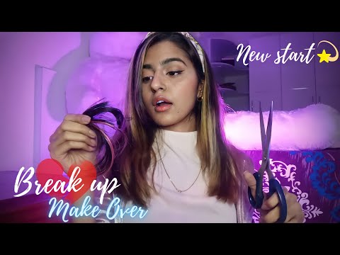 ASMR | HE BROKE UP?? Complete Makeover After Breakup (Haircut+Makeup) Comforting HINDI ASMR Roleplay