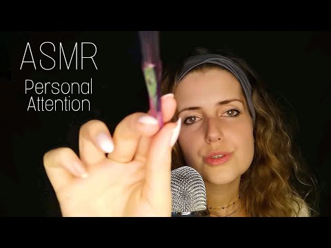 ASMR extreme CLOSE UP WHISPERING & PERSONAL ATTENTION | Face brushing/touching (german/deutsch)