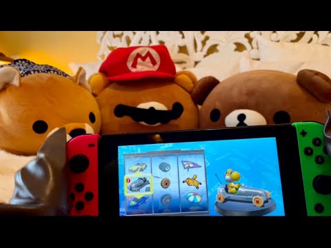 ASMR Playing some Mario Kart on Nintendo Switch (with gloves)