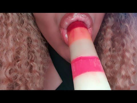 ASMR Popsicle , Ice Lolly Sounds (Licking, Sucking, Biting, Chewing)