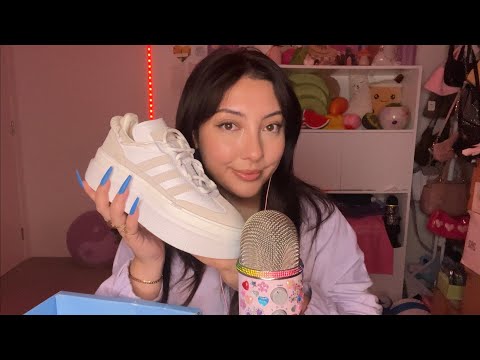 ASMR shoe tapping & scratching 🤍 ~sole tapping, shoelace scratching, suede & leather~ | Whispered
