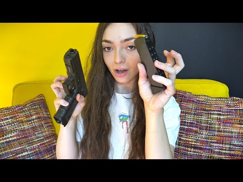 ASMR Intense Word Repeat With My Glock Whispering Magazine Tapping & Mouth Sounds