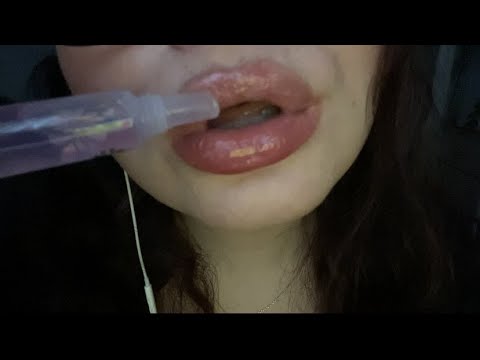 ASMR Lipgloss and Mouth Sounds ~ personal attention, spit painting *no talking*