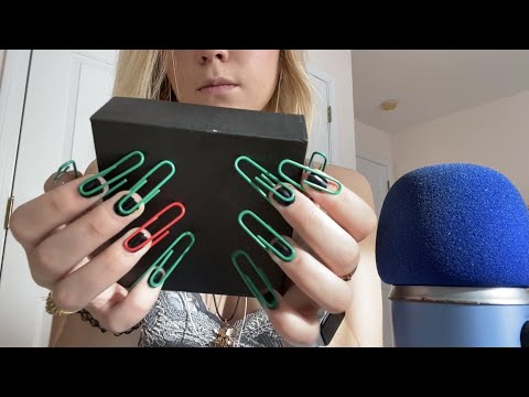 ASMR fast tapping with paperclip nails *no talking*