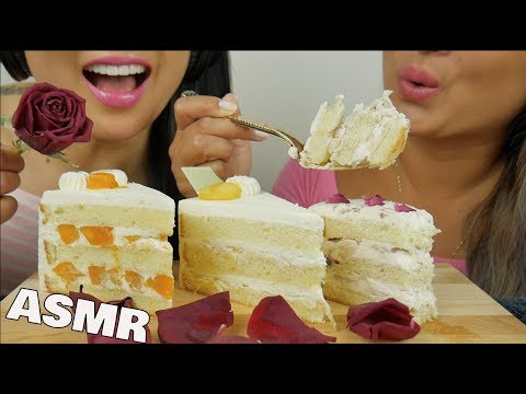 ASMR MANGO, PASSION FRUIT AND DURIAN CAKES (SOFT EATING SOUNDS) | SAS-ASMR