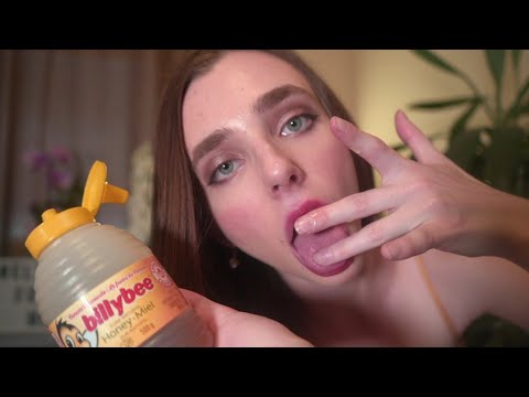 ASMR- LICKING HONEY OFF MY FINGERS (Sticky and Satisfying Mouth Sounds)