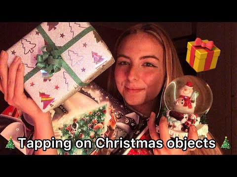 ASMR| Tapping on Christmas objects + spreading positivity 🎄
