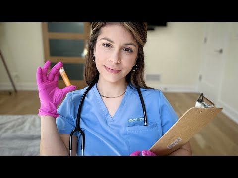 ASMR Full Body Exam in Bed (Flu-like symptoms and treatment) Soft Spoken Role-play