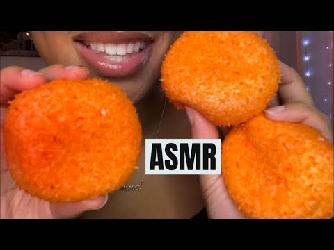 ASMR | Eating Snowballs 🧡 ❄️ 🎃 Orange 🍊 Snowballs ☄️