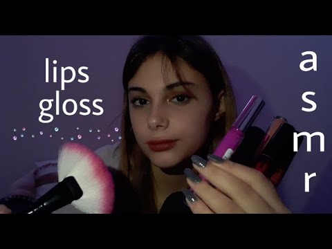 ✨ASMR | todos mis lips gloss 💄+ mic brushing // Jaz. P