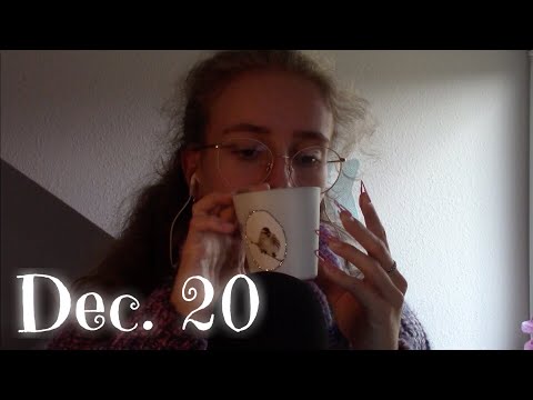 ASMR || Glass Tapping with paper clip nails ⛸🤎 (Advent Calendar 2021)