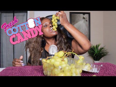 Cotton Candy Grapes ASMR Eating Sounds