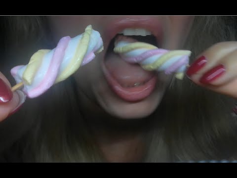 ASMR sugar marshmallow licking