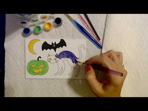 ASMR | Painting A Halloween Picture (Whispered Ramble)