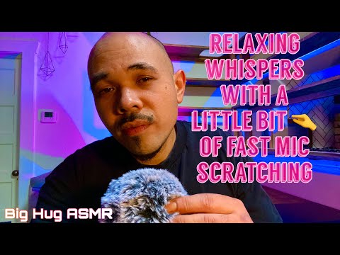 Fast to slow fluffy mic scratching ASMR + Gentle whispered talk down to get you calm 😌😮‍💨😴