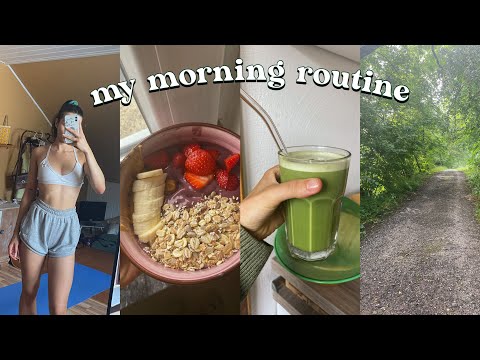 ASMR My Morning Routine🌤️✨🤍( whispered voice over )