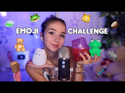 ASMR Emoji challenge ! 🧸💅😺🖌️🧫🪵🐸