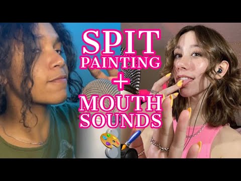 ASMR | fast and aggressive mouth sounds, hand sounds, and spit painting  with @tavioasmr 🎨🖌️