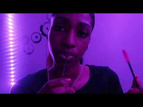 ASMR Spoolie Nibbling + Brushing Brows/Lashes + Personal Attention + No Talking + Mouth Sounds