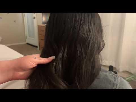 ASMR ✨ hair brushing, hair play, back scratching, fabric scratching ✨