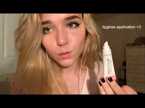 ASMR Lipgloss Application ♡ Testing All of My Lip Makeup, Mouth Sounds