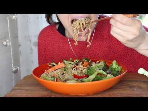 ASMR Eating Sounds | Noodles Asia Vegetable Soup | Healthy Mukbang 먹방