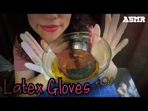[ASMR] ✋💤 Satisfying Latex Gloves Sounds + Oil