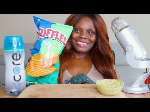 CRUNCHY RUFFLES QUESO CHIPS ASMR EATING SOUNDS