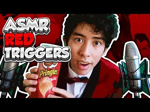 [ASMR] Ultra RELAXING Red Triggers (Eating, Tapping & Scratching)