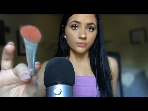 ASMR| FACE BRUSHING/STIPPLING WITH TRIGGER WORDS (VERY UP CLOSE PERSONAL ATTENTION )