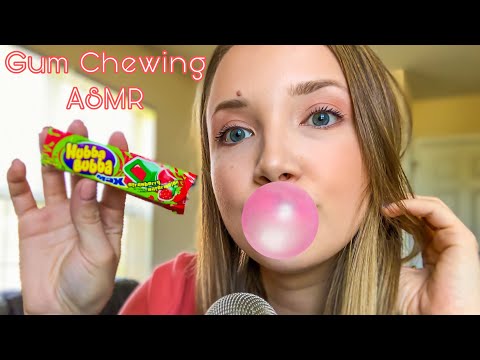 ASMR Chewing Gum + Blowing Bubbles | Microphone Cupping While Chewing Gum