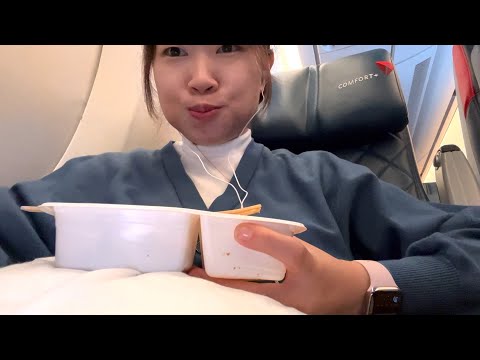 Airplane Food Vlog | I'm going to Korea! | 기내식 먹방 브이로그 | 저 한국 가요! | MINEE EATS