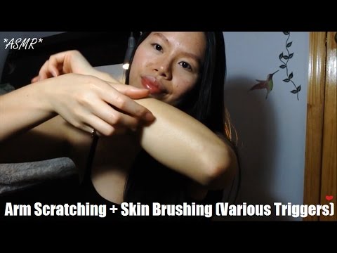 ASMR Arm Scratching + Skin Brushing + Nail Tapping + Hand Movements ETC lol TO HELP YOU RELAX :)