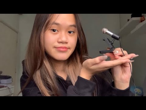 TRYING ASMR WITH MY NEW MINI MIC ( rip the old one )