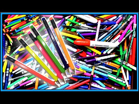 ASMR: Rummaging and Sorting Pencils From the  Pens and Markers (No Talking)
