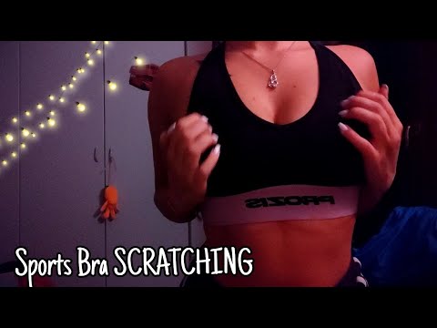 FAST and AGGRESSIVE FABRIC SCRATCHING with Long Nails 💅🏻 | Sports Bra scratching ASMR 🏋🏻‍♀️